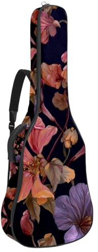 Gitarrentasche, Retro-Cowboyhüte, Western-Kollektion, gepolsterte Tasche für Akustikgitarre, Rucksack mit verstellbaren Schultergurttaschen, Multicolor 08, 42.9x16.9x4.7 in, Lässiger Tagesrucksack