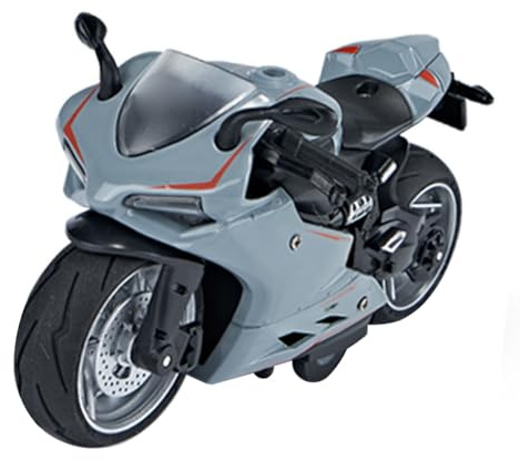 ZAICOLER Leksaksmotorcykel Modell 1:14 Skala, Utsökt Motorcykel i Legering och Plast med Ljud och Ljus för Barn, Rolig Lekupplevelse, Bra Present (Grå)