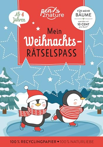 Mein Weihnachts-Rätselspaß: Nachhaltiges Geschenk für die Adventszeit I stundenlanger Rätselspaß auf Recyclingpapier
