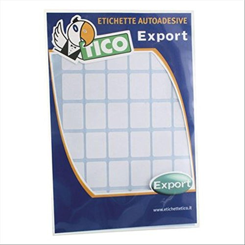 Tico Export E-4622 Etichette adesive bianche 46x22 mm, 15 etichette per foglio, adesivo permanente, scrivibili a mano, Confezione da 10 fogli