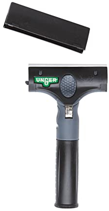 Unger ErgoTec Ninja Schaber (Breite 10 cm, Winkel einstellbar: 0° - 30°, große Schaberfläche, einfacher Klingenwechsel, Glasschaber) EN100