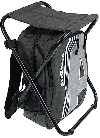 Aurora Outdoor Backpack Rucksack mit Hocker, schwarz