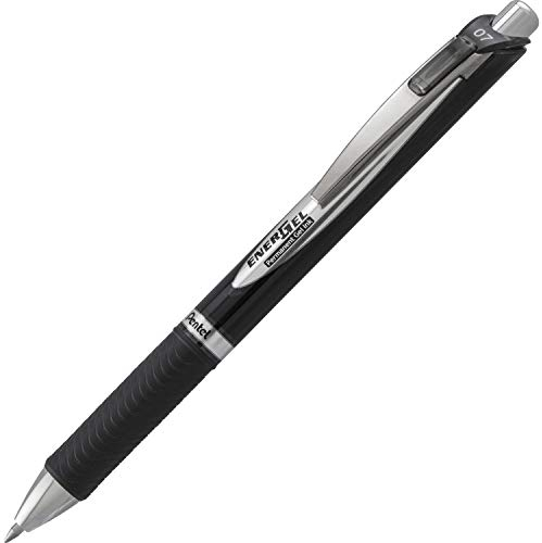Pentel EnerGel Document BLP77-AX Gel-Tintenroller, schwarz, 0,7 mm Strichstärke, Druckmechanik, nachfüllbar, wasserfeste, lichtechte Tinte - dokumentenecht nach ISO 27668-2, 1 Stück (1er Pack)