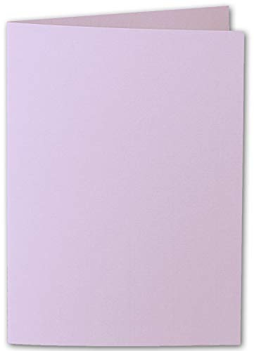 ARTOZ 25x DIN B6 Faltkarten - Flieder (Lila) gerippt 120 x 169 mm Klappkarten blanko - Karten zum selbstgestalten mit 220 g/m² edle Egoutteur-Rippung - Serie 1001