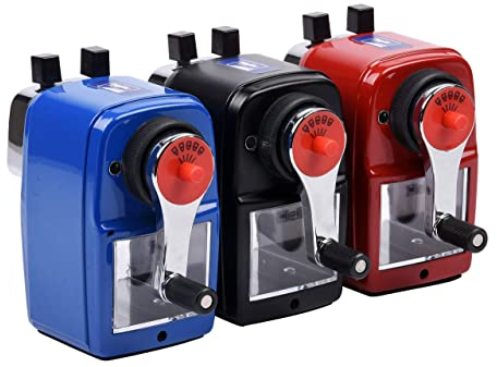 Helix Schreibtisch-Anspitzer STANDARD & JUMBO Rot, Blau oder Schwarz