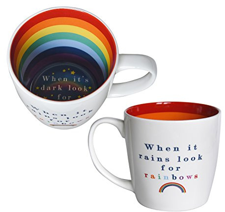 Two Up Two Down Inside Out Rainbows Mug - Pattern Inside and Out