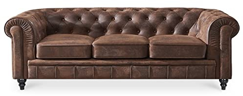 INTENSE DECO Canapé Chesterfield 3 Places Vintage