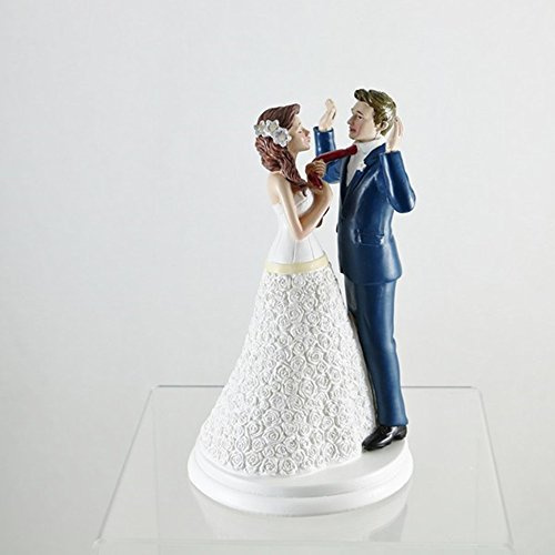 Dekora - Lustiges Brautpaar Figur für Hochzeitstorte 20 cm, Schwarz/Weiß