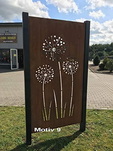 Design Gartenzaun Sichtschutz Rostelement SW0039 (Metall)