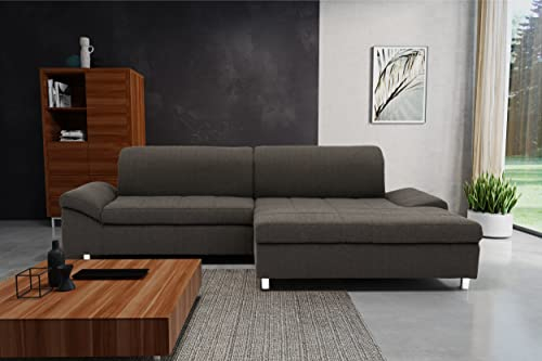 DOMO. collection Ecksofa Mika, Sofa in L-Form, Eckcouch, Polsterecke 260 x 178 x 80 cm (BxTxH), anthrazit