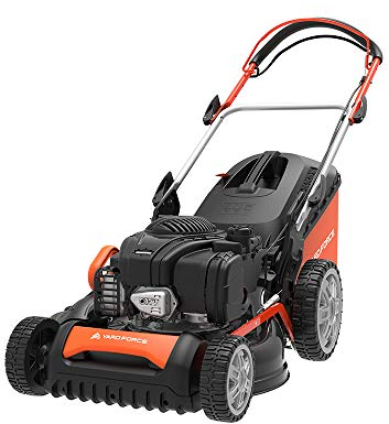 Yard Force Benzin-Rasenmäher GM B46E mit Briggs & Stratton 475IS eStart Motor, Radantrieb, Schnittbreite 46 cm, Hubraum 140 CCM, Schnitthöhe einstellbar 25-75 mm, Motor 3 PS/2,1 kW