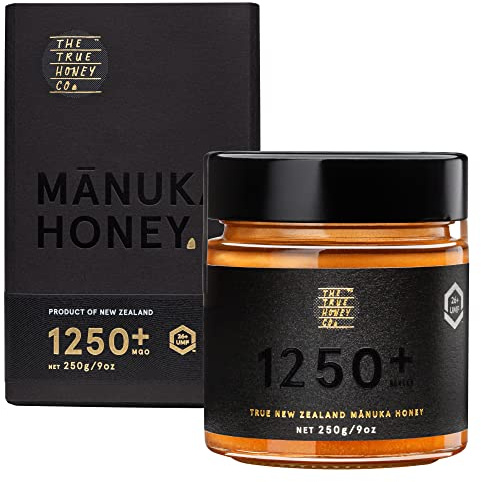The True Honey Co. Miele di Manuka MGO 1250+ (UMF 26+) 250g | Certificato MGO e UMF | Esclusivo e di alta qualità | Prodotto e confezionato in Nuova Zelanda | In vetro con Signature Box | Di NZfyMe