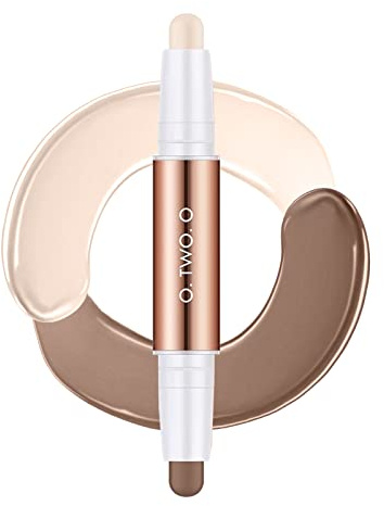 2 in 1 Contour Foundation Stick Double Head Contour Pen Evidenziatori Shadow Contouring Pencil evidenziatori viso correttore contouring stick Face Body Shaping Highlight Stick # 03