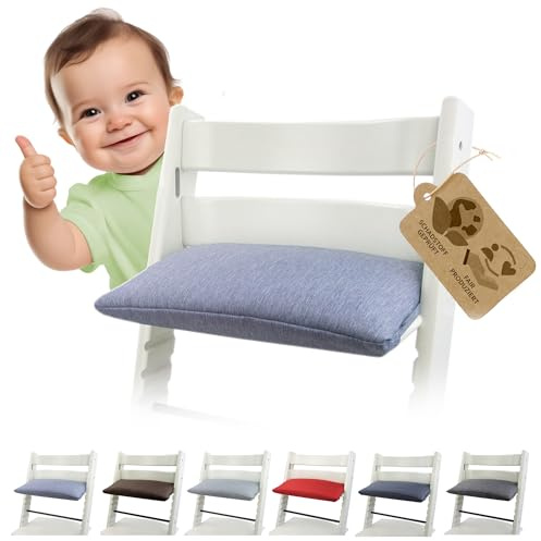 Ersatzbezug Kissen kompatibel mit Stokke Tripp Trapp M3 (1teil mel blau) | Sitzkissen, 1-teilig, weich, gepolstert, waschbar & langlebig