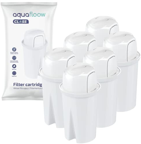 Aquafloow Class Filtri per Acqua Cartucce filtranti | Filtro di Ricambio per Brita Classic, Dafi Family Astra, Elimina Cloro, Impurità e Metalli Pesanti – 6 pezzi