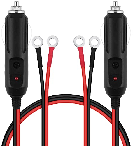 URAQT Zigarettenanzünder Stecker, 2 Stück 12V 24V Autostecker mit LED Licht 12V Kfz Stecker Autostecker Universalstecker für Inverter Spannungswandler Kühlbox/Navigation/Auto Handstaubsauger-30cm