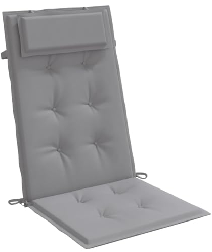 vidaXL Hochlehner Auflage 6 STK., Sitzkissen für Gartenmöbel Hocker Ottomanen, Wasserabweisendes Sitzpolster, Sitzauflage Stuhlauflage, Grau Oxford Gewebe