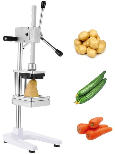 Commercial French Fry Cutter,French Fries Cutter,Fruit Vegetable Chopper,with 3 Replacement Blades,No Need To Plug In, for Cuting Potatoes Cucumber Other Vegetables