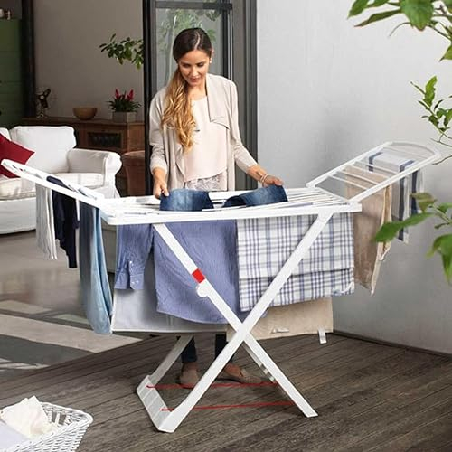 Dekohome Stendibiancheria pieghevole con ali, Stendino Pieghevole, Superficie di posa di 20 metri, Realizzata in Resina Resistente, con Blocco di Sicurezza, Resistente al Sole e alle Intemperie