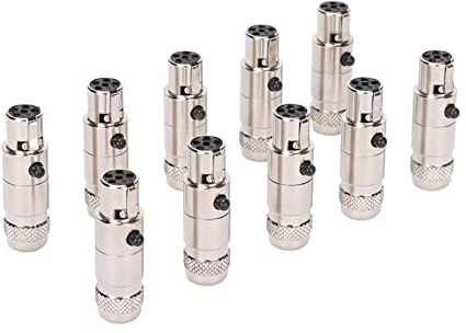 Cyrank 10 Stück 5-poliger XLR-Kabel-Buchsen-Adapter, Mini-XLR-Stecker aus Metall, Audio-Mikrofon-Adapter, 5-poliger Mini-XLR-Kabelenden-Ersatz