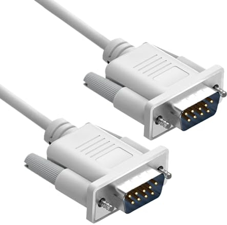 YIOVVOM - Cavo di prolunga seriale DB9 RS232 da maschio a maschio a 9 pin DB9, cavo dritto con connettore seriale a 9 pin grigio, 3 piedi