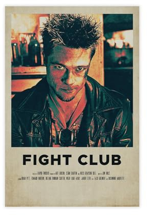 Fight Club Filmposter auf Leinwand, Poster, Wandkunst, Dekor, Bild, Gemälde für Wohnzimmer, Schlafzimmer, Dekoration, ungerahmt, 20 x 30 cm