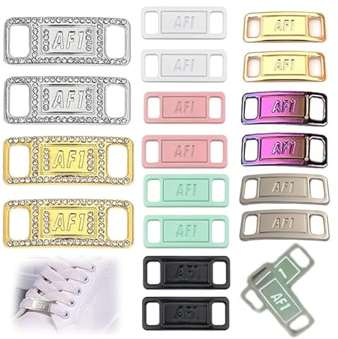 10 pares de Hebillas Cordones de Zapatos de Metal Cordón Accesorios Kits Hebilla de Cordón Af1 Metal Tag Hebilla Cordones Elásticos con Hebilla Adecuado Toda la Decoración de Cordones de Zapatos
