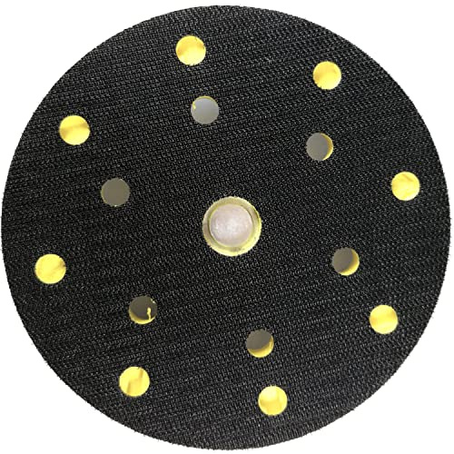 Plato Soporte Lijadora Orbital 150mm 6 – 14 Agujeros – Sistema Tipo Velcro (Gancho y Bucle) – Base Repuesto para Lijadora Excéntrica