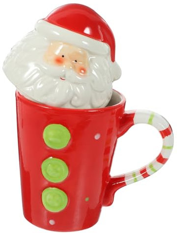 IMIKEYA Weihnachtliche Keramik Trinkbecher Santa Claus Motiv Weihnachtsmann Tasse Für Kaffee Und Getränke Langlebiger Weihnachtsbecher Für Zuhause Büro Farblich Sortiert