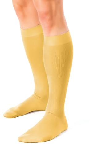 Pani TERESA MEDICA Calze Compressione Uomo Calze Lunghe Antitrombo Calze Elastiche Contenitive Per Vene Varicose 13-21 mmHg Per Viaggi In Aereo A Lungo Raggio Running Sport Trekking Ciclismo