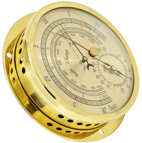 Estación Meteorológica Analógica, Barométrico aneroide de 6 pulgadas/15 cm, temperatura de humedad y presión de aire 3 en 1, for navegación, aviación, hogar, montañismo, agricultura