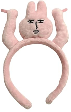 LLHCF Kaninchen-Kostüm, Stirnband zum Waschen des Gesichts, Make-up, Hiarband mit Haarspangen, Geburtstagsfeiern