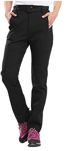 Pantalon de randonnée imperméable pour femme - Pantalon de marche extensible de couleur unie pour femme - Pantalon de survêtement cargo en polaire doux et confortable - Pantalon de combat grande