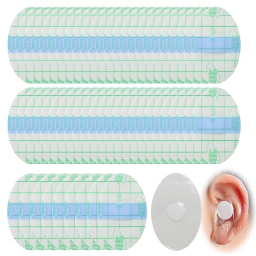 Baby Ohr Wasserdichte Aufkleber 60 Stück, Ultradünne Transparente Ohrabdeckungen, Einweg Ohrenschutz für Baden Schwimmen Duschen, Weiche Atmungsaktive Ohr-Patches, Schützt vor Wasser und Schmutz