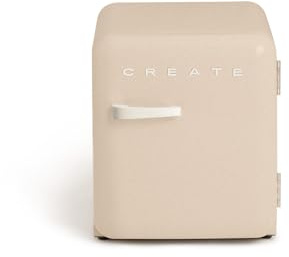 CREATE / RETRO FRIDGE 50 OFF WHITE/Frigorífico arena maneta blanco roto / 85W. minibar. un estante. diseño retro. 50 cm. dos repisas. capacidad de 48L. bajo consumo. 50x44x49.8 cm