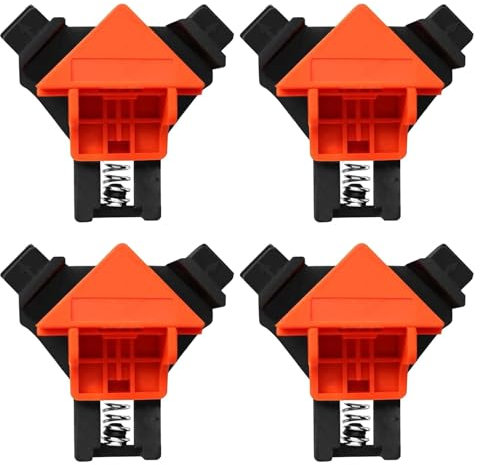 4 Piece Adjustable Swivel Angle Clamp, 90 Degree Fixed Angle Clamp, Woodworking Angle Clamp, Right Angle Fixed Clamp, Clamping Tool with Adjustable Hand Tools