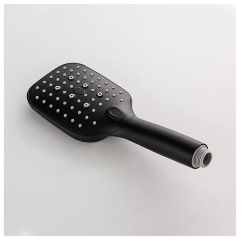 Grifo de lluvia negro for baño, juego de grifo mezclador desviador de latón, cabezal de ducha de mano, válvula de brazo de pared, Kit de termostático(Matter Black-B2)