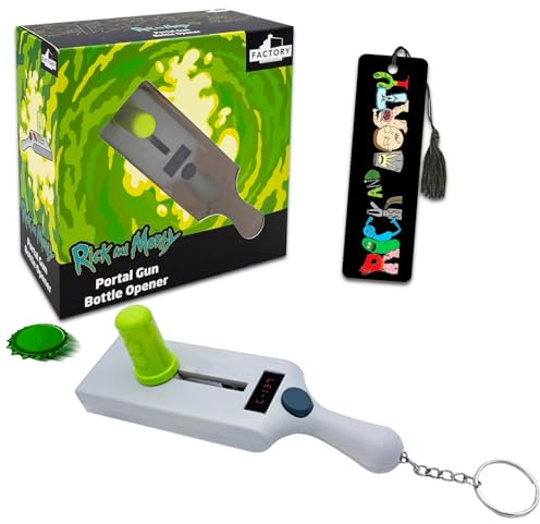 Rick and Morty Bottle Opener Capgun Set – Bundle with Rick and Morty Portal Gun Bottle Opener Bundle for Adults Plus Bookmark | Rick and Morty Merchandise Collectables