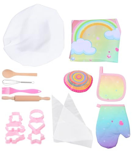 Vaguelly Set Giocattoli Finti Da Cucina Per Ragazzo Ragazza Grembiule a Forma Di Dinosauro, Utensili Da Forno Sicuri Superficie Liscia Per Gioco e Apprendimento Creativo