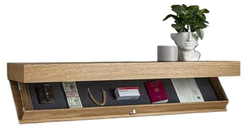 Mensola Da Parete Con Scomparto Segreto, Mensola Nascosta In Legno Con Porta Trappola, Scomparto Nascosto Sicuro E Sicuro, Cassaforte Nascosta, Nascondiglio Segreto, Decorazione Da Parete