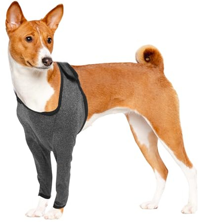 CAPASTEC Vorderbein Hülsen Für Hunde Grau XXL 1 Stück Wundenschutz | Polyester, Spandex, Brustumfang 65-75cm, Für Kleine Bis Große Hunde, Postoperative Genesung, Ellenbogenbandage, Hot Spots