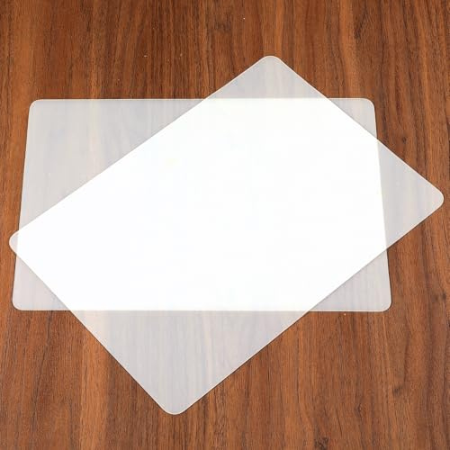 2PCS Silicone Mats Non-Slip Heat Resistant Plastic Placemats Wipeable Matte Clear Countertop Protector Liner for Kitchen Baking Pastry, Table, Coffee, Crafts(40x30 cm, Translucent)