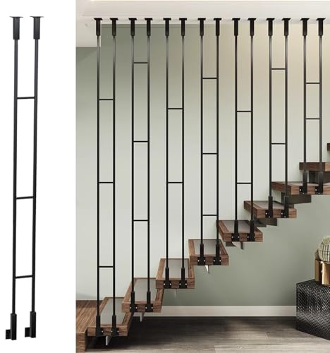 Corrimano in acciaio al carbonio Ringhiera per scale con montaggio laterale per scale interne ed esterne Veranda Terrazza (80cm 1PS)