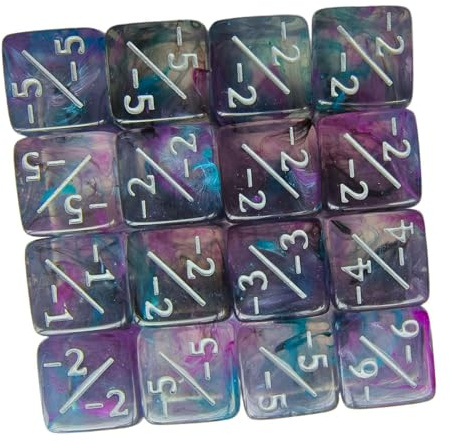 KiBcsLic 10 Pezzi Dadi Contatore Set di Dadi D6 con Simboli Ausili Matematici per Calcoli Generatore di Numeri Casuali Adatto per Giochi di Ruolo E Scopi, Verde Viola