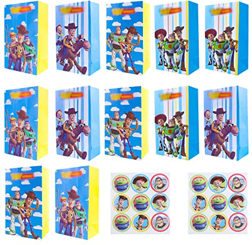 Story Geschenktüten 12 Pcs, Buzz Partytüten Kindergeburtstag, Story Süßigkeiten Tüten, Buzz Geschenktüten Papier kindergeburtstag geschenktüten