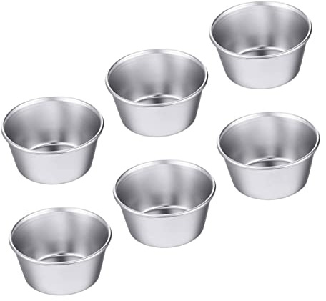 BAZEITFLOW Non Stick Carbon Steel Muffin Cake Molds 6pcs Baking Tins for Cupcakes Cookies Puddings and Egg Tarts Home Baking Set