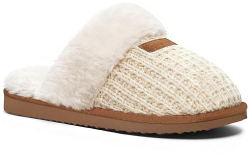 Litfun Women's Fluffy Memory Foam Slippers House Shoes Indoor Outdoor | Faux Suede,Non-Slip Sole,Machine Washable,Gifts,Cushioned,Home,Bedroom,Cuzy and Warm,Fuzzy Plush Lining