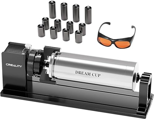 Creality Officiell roterande rullsats med höjare för Falcon A1 lasergravering, graveringstillbehör för gravering cylindriska föremål, vinglas, basebollträ, ring