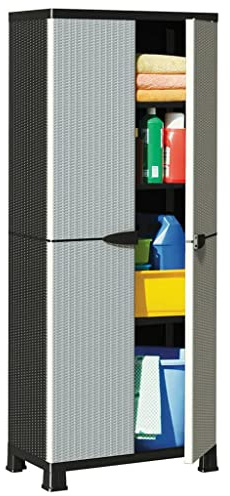 ZQQLVOO Armario de Almacenamiento de Plástico para Casa y Oficina, Estantes Ajustables y Diseño Compacto para Organización en Garaje y Trastero, Amplio Espacio