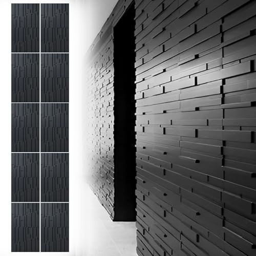 Grands panneaux muraux 3D de 60 x 120 cm – Revêtement mural imperméable en polyuréthane, design décoratif texturé en grain de bois pour décoration murale intérieure et extérieure, amélioration moderne